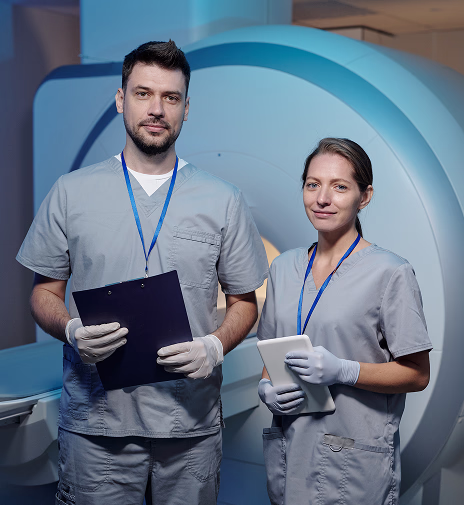 Radiologist reviewing a scan